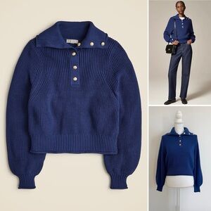 NWT | J.CREW | Ribbed Cotton Button Collar Sweater | Size Small